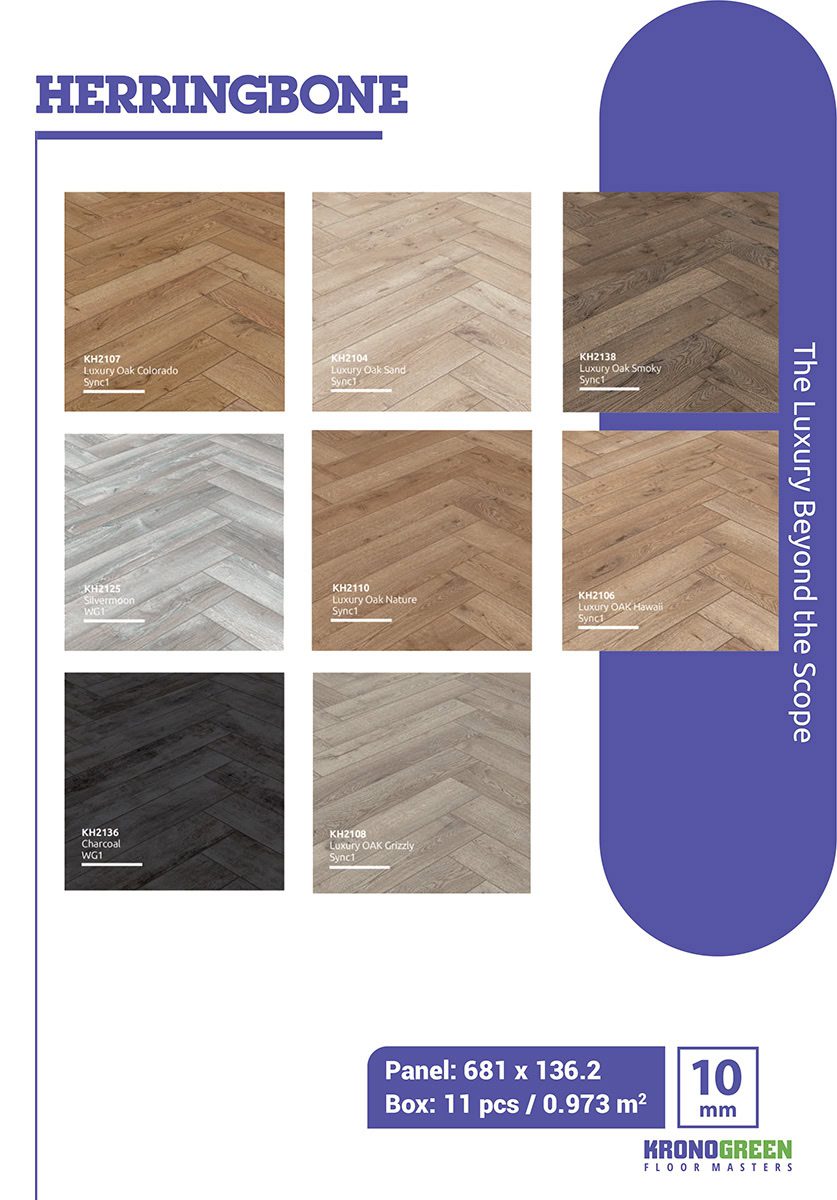 لمینت کرونوگرین مدل هرینگبون کد KH2136 11 Herringbone Info2